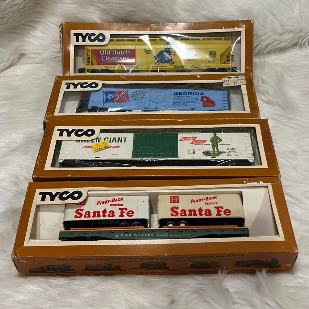 Rare Vintage TYCO Original Box Bundle 4 Scale Train Advertisement Company